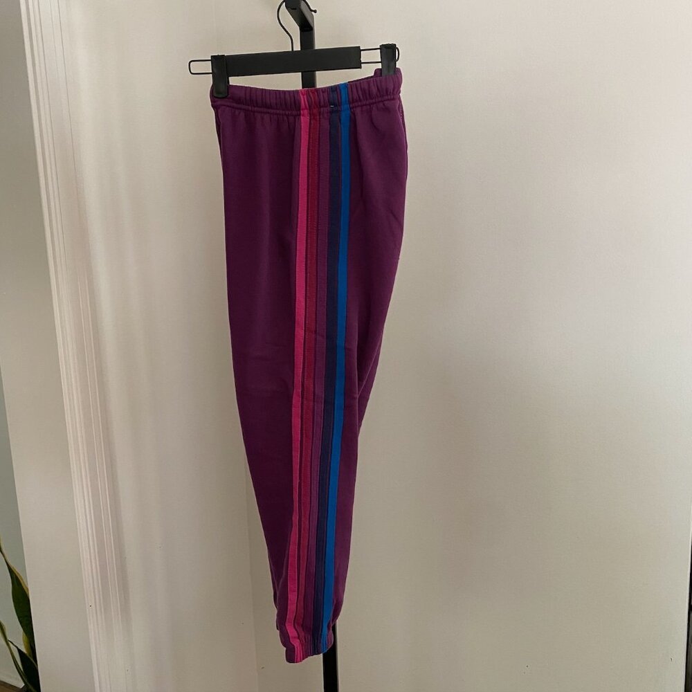 Aviator Nation - 5 Stripe Women's Sweatpants - Purple/Pink/Blue